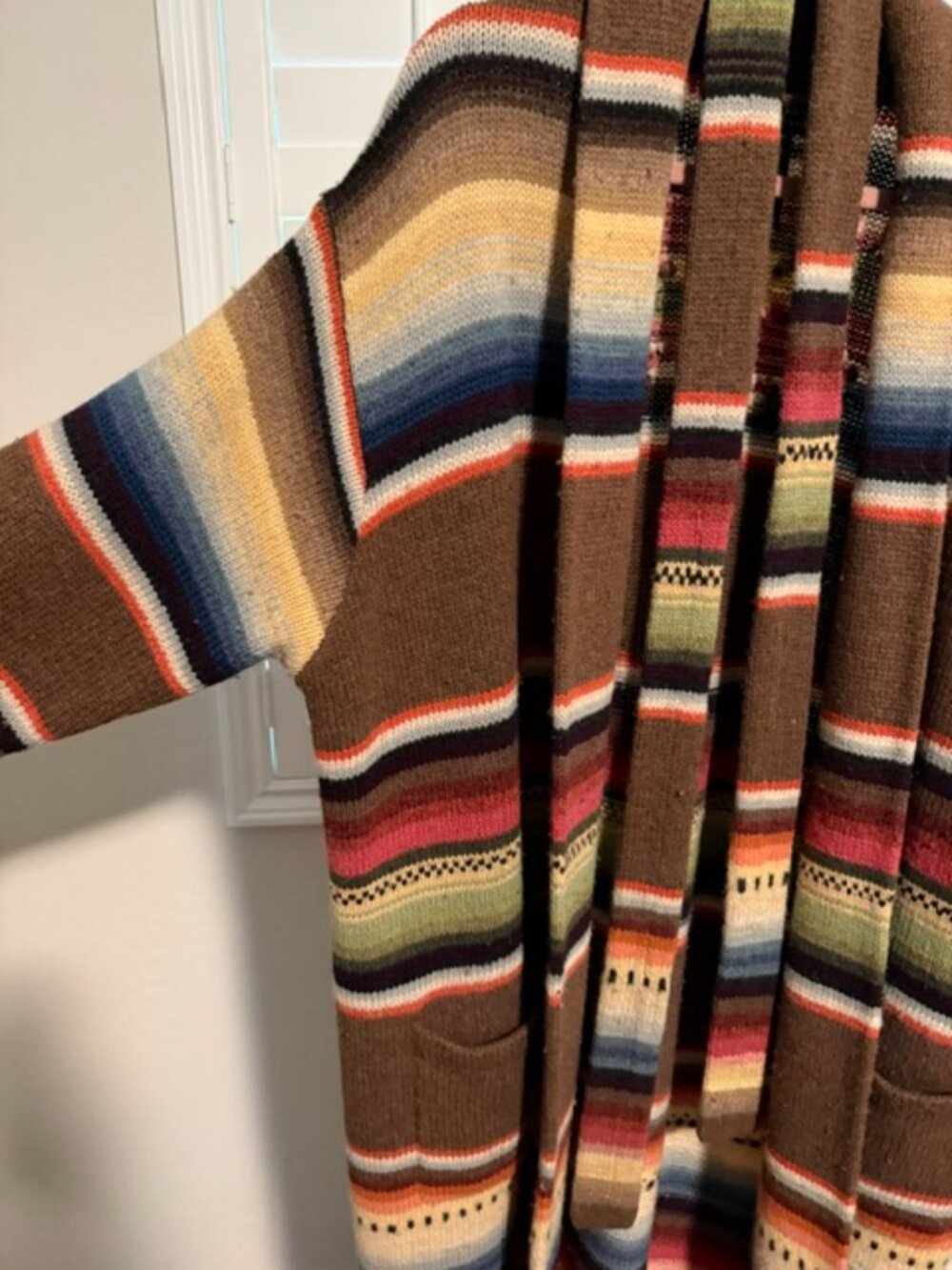 Vintage Lauren Ralph Lauren Southwestern Wool Maxi Duster Cardigan with Belt - Picture 4 of 4
